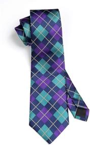 img 1 attached to Enhance Your Style with Hisdern Checkered Classic Neckties and Handkerchief: Quality Men's Accessories