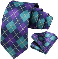 enhance your style with hisdern checkered classic neckties and handkerchief: quality men's accessories logo