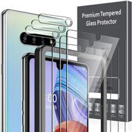 📱 premium 6 pack lk screen & camera lens protectors for lg stylo 6 - tempered glass, easy frame installation, hd ultra-thin logo