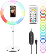 🔆 neewer 10-дюймовое rgb-селфи-кольцевое освещение с пультом управления, настольным держателем, держателем для телефона, 28 светодиодными цветами rgb для прямых эфиров, макияжа, видео на youtube, зум-собраний, игр (белое). логотип
