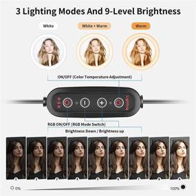 img 3 attached to 🔆 Neewer 10-дюймовое RGB-селфи-кольцевое освещение с пультом управления, настольным держателем, держателем для телефона, 28 светодиодными цветами RGB для прямых эфиров, макияжа, видео на YouTube, зум-собраний, игр (белое).
