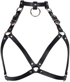 img 4 attached to ETHOON Women's Harness Waist Belt Body Chain - Punk Style with Adjustable PU Leather, Heart Buckles, and O-Rings