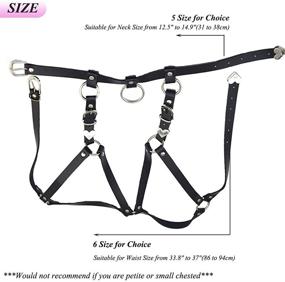 img 2 attached to ETHOON Women's Harness Waist Belt Body Chain - Punk Style with Adjustable PU Leather, Heart Buckles, and O-Rings