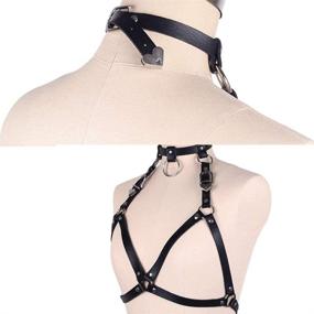 img 1 attached to ETHOON Women's Harness Waist Belt Body Chain - Punk Style with Adjustable PU Leather, Heart Buckles, and O-Rings