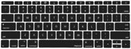 🖥 mosiso silicone keyboard cover protective skin for macbook pro 13 inch (2017/2016 release a1708 without touch bar) & macbook 12 inch a1534 - black logo