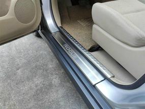 img 3 attached to 🚘 Nissan Rogue Accessories 2014-2020: Steel Door Cover Sill Protector Scuff Plate Trim Set (4pcs)