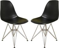 🪑 black plastic chair set of 2 with steel base by baxton studio: isidora - enhance seo логотип