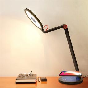 img 4 attached to 🔦 YUNLIGHTS Multifunctional LED Desk Lamp: 15W Fast Wireless Charger, 3 Lighting Modes, 5 Brightness Levels, Touch Control, Auto Timer, Eye-Caring Office Lamp