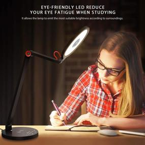 img 1 attached to 🔦 YUNLIGHTS Multifunctional LED Desk Lamp: 15W Fast Wireless Charger, 3 Lighting Modes, 5 Brightness Levels, Touch Control, Auto Timer, Eye-Caring Office Lamp