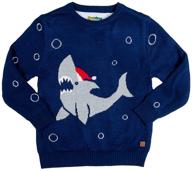youth cute shark christmas sweater: festive boys' clothing for winter holidays logo