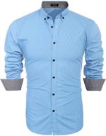 coofandy ultramarine wrinkle-free business sleeve clothing for men's shirts logo