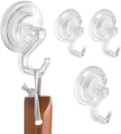 🛁 ideal organizing solution: interdesign power lock suction hooks (set of 4) in clear logo