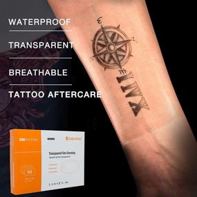 img 1 attached to 🩹 Clear Transparent Dressing, Adhesive Wound Bandage, 4'' x 4.75'', Pack of 50, Breathable & Comfortable, Shower Shield, Tattoo-Friendly