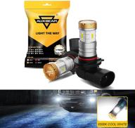 auxbeam 9005 9006 светодиодные лампы для противотуманных фар - 6500k, 10000 люмен, 20 вт, высокая мощность ксеноново-белый цвет - комплект из 2 шт. логотип