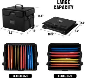 img 1 attached to Fireproof File Box with Lock, AMBOR - Collapsible Document Organizer with Handle for Letter & Legal Size Folder/Certifications/Books/Toys Storage, includes 5 Tabs & Inserts, Black