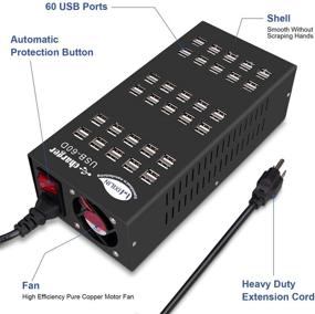 img 2 attached to Smart 60-Port USB Charging Station: Intelligent Protection & Multi-Port Organizer for Hotels, Schools & Shopping Malls