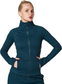 img 4 attached to 🏃 Sunzel Women's Lightweight Full Zip Sports Running Jacket - Slim Fit with Thumb Holes for Workout, Yoga, and Athletics