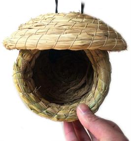 img 2 attached to Natural Fiber Birdhouse: Hamiledyi Straw Birdcage - Cozy Resting and Breeding Spot for Birds, Shelter from Cold - Hideaway from Predators (Large)