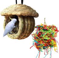 natural fiber birdhouse: hamiledyi straw birdcage - cozy resting and breeding spot for birds, shelter from cold - hideaway from predators (large) logo