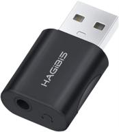 🎧 hagibis usb external sound card adapter for windows, mac, linux, pc, laptops, desktops, ps4, ps5 - 2-in-1 usb to 3.5mm headphone and microphone jack audio adapter mic stereo sound card (black) логотип
