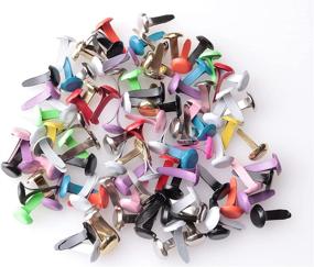 img 4 attached to Sowaka 100 Pcs Mini Brads Multi Color Small Round Metal Paper 🎨 Fasteners for Crafts, School Projects, Scrapbooking, DIY Decorations - Pastel Brads, Brass Finish (Round)