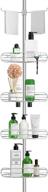 🛁 rustproof shower caddy corner - bathroom & bathtub storage organizer for shampoo accessories, 4 tier adjustable shelves with tension pole - 54 to 114 inch logo
