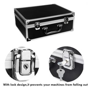 img 3 attached to 🎒 Yuelong Tattoo Machine Case Box with Lock Key - Tattoo Kit Box Makeup Carry Box 12.6" x 9.5" x 5.1" Aluminum Storage Case with Sponge for Tattoo Equipment Microblading Supplies (Black)