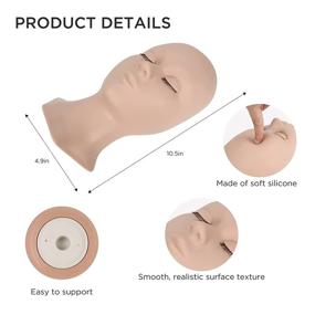 img 2 attached to 💁 Beyelian Lash Mannequin Head with Eyelids - Lash Extension Training Makeup Practice Head, 4 Pairs Removable Eyelids, Soft-Touch, Natural Color Realistic