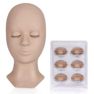 💁 beyelian lash mannequin head with eyelids - lash extension training makeup practice head, 4 pairs removable eyelids, soft-touch, natural color realistic logo