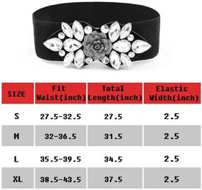 img 1 attached to Vivilly Black Stretch Rhinestone Crystal Women's Accessories in Belts