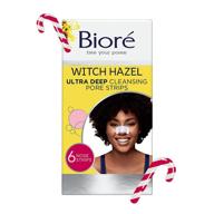 bioré witch hazel ultra cleansing pore strips with c-bond technology - 6 ct, clears pores 2x better, oil-free, non-comedogenic (packaging may vary) logo