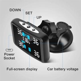img 2 attached to 🚗 Tymate Tire Pressure Monitoring System with Large Colorful Screen and Advanced External Tmps Sensor - 4 Alarm Modes, Flexible Charging, and Easy Installation (0-87 psi)