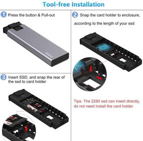 img 1 attached to 💾 Tool-Free M.2 NVME SATA SSD Enclosure Adapter with RTL9210B Chips, USB C 3.1 Gen 2 10Gbps NVME/6Gbps SATA PCIe M-Key(B+M Key), Support UASP Trim for SSD Size 2242/2260/2280