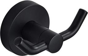 img 4 attached to 🔨 Marmolux ACC Wall Hooks - Black Towel Holder for Shower, Towel Racks, Matte Black Bath Towel Hook, Door Towel Holder, Cabinet Hand Towel Hanger - Heavy Duty Wall Mounted Euro Double Robe Hook in Matte Black