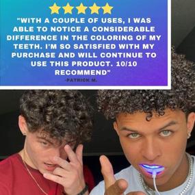 img 1 attached to 💎 Ultimate Teeth Whitening Kit for Men: Enhanced Blue LED Light, Highly Potent Peroxide Gel, Smartphone Compatibility, Portable Case &amp; Extended 2-Year Warranty