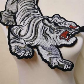 img 3 attached to 🐯 High-End Cheongsam Embroidery: Black and White Tiger Cloth Stickers/ DIY Applique/ Clothing Accessory