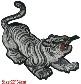 img 1 attached to 🐯 High-End Cheongsam Embroidery: Black and White Tiger Cloth Stickers/ DIY Applique/ Clothing Accessory