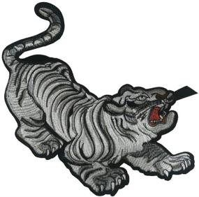 img 2 attached to 🐯 High-End Cheongsam Embroidery: Black and White Tiger Cloth Stickers/ DIY Applique/ Clothing Accessory