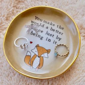 img 2 attached to Fox Ring Dish Holder - Meaningful Gift for Mom, You make the world a brighter place just by being in it! Perfect for Mother's Day, Mom's Birthday, and other special occasions