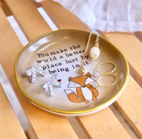 img 1 attached to Fox Ring Dish Holder - Meaningful Gift for Mom, You make the world a brighter place just by being in it! Perfect for Mother's Day, Mom's Birthday, and other special occasions