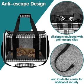img 1 attached to EXPAWLORER Airline Approved Large Cat Carrier - 17 inch, Waterproof, Escape-Proof Soft-Sided Pet Carrier with Comfortable Pad - Ideal for Medium to Large Cats, Small Dogs, and Puppies