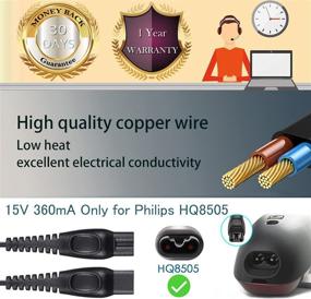 img 1 attached to 💡 High-Quality Philips-Norelco Charger Cord HQ8505 for Norelco 9000, 7000, 5000, 3000 Series - 15V Philips HQ8505 Power Cord - 5ft Shaver Charger Cord