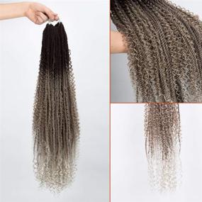 img 1 attached to FASHION IDOL Goddess Twist Crochet Hair - 5 Packs 26 Inch River Twist Crochet Hair, Long Senegalese Twist Crochet Braids with Curly Hair, River Locs Gray Ombre