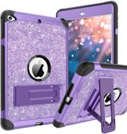 💜 bentoben glitter sparkly ipad mini 5/ipad mini 4 case - 3 layers heavy duty rugged shockproof kickstand sturdy leather protective tablet cover, purple logo