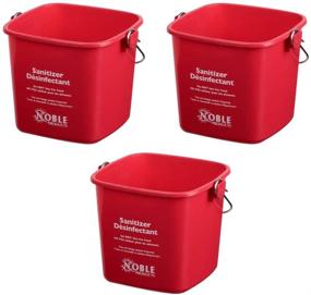 img 1 attached to 🧼 Set of 3 Small Red Square Sanitizing Buckets - 3 Quart Cleaning Pails