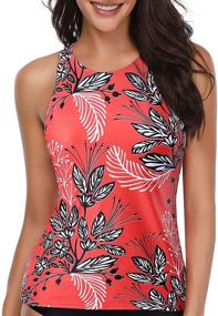 img 4 attached to Holipick Tankini Swimsuit Printed Swimwear Women's Clothing for Swimsuits & Cover Ups