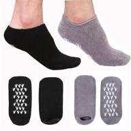 🧦 exper moisturizing gel spa humectant moisturizer socks for men's large feet - addressing dry hard broken rough dead skin cracked heel calluses cuticles - silicone heel socks (black + grey) logo