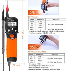 img 1 attached to HOLDPEAK HP-38B Pen Type Digital Multimeter: Voltage Tester with 2000 Counts, Data Hold, Backlit Display, Flashlight, and Diode Test capabilities for Measuring Voltmeter Resistance