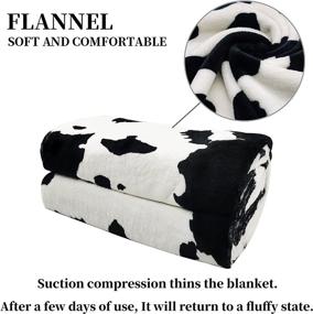 img 1 attached to KING DARE Cow Print Blanket: Soft & Cozy Fleece Flannel Cow Throw for Couch & Bed, Plush Autumn Lightweight Sofa Throws for Adults - Black and White Cowhide Bedroom Decor, 50 x 60 inches