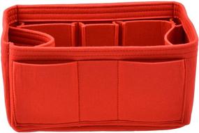img 2 attached to 👜 Felt Handbag Organizer Insert - Storage Shaper Bag for Handbag, Tote, and Purse